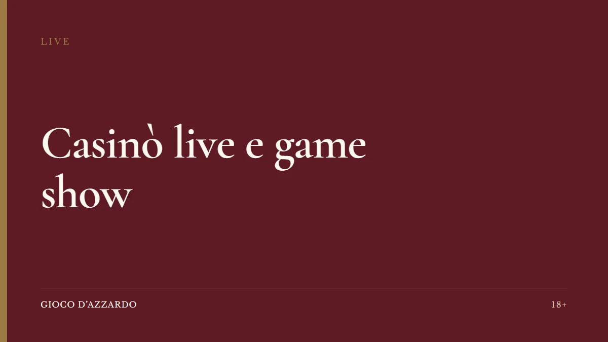 Casin&ograve; live e game show